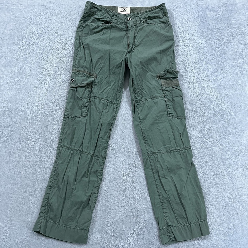 Converse Pants Men‎ 30* Cargo Straight Y2K Military Green Y2K Retro Lightweight